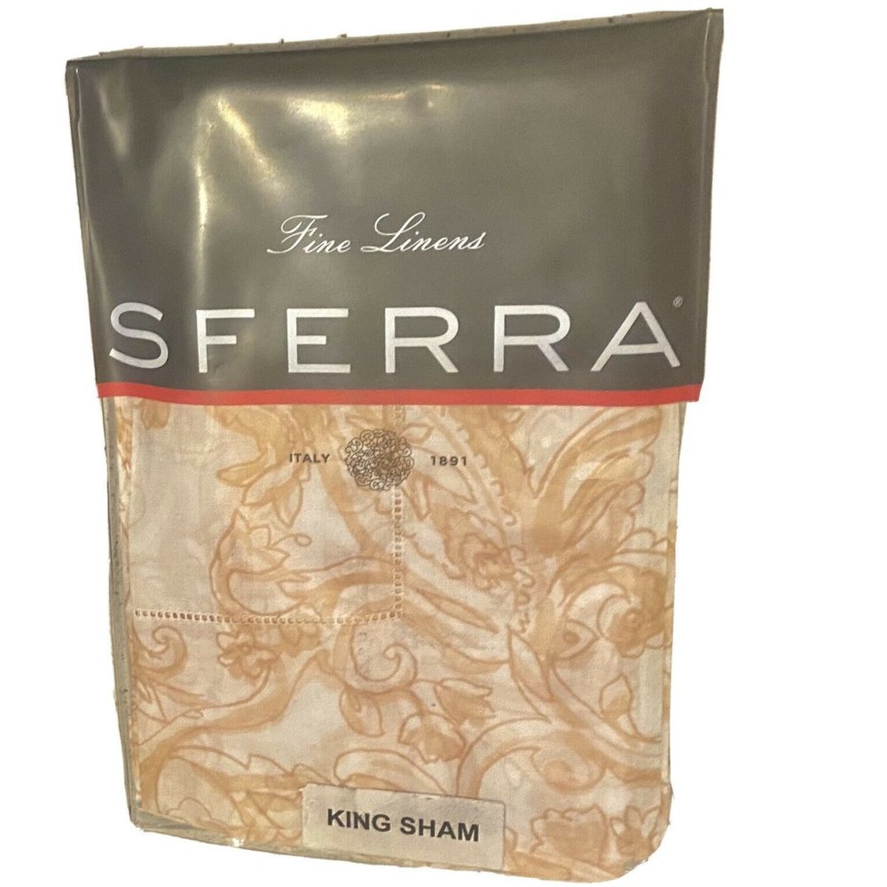 Sferra Florissa Egyptian Cotton King Sham Peach